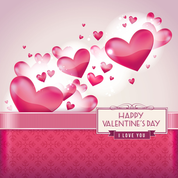 Hart voor Valentijnsdag kaart - Vector, afbeelding