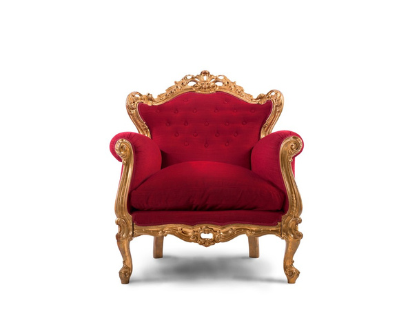 Vörös és arany luxus fotel - Fotó, kép