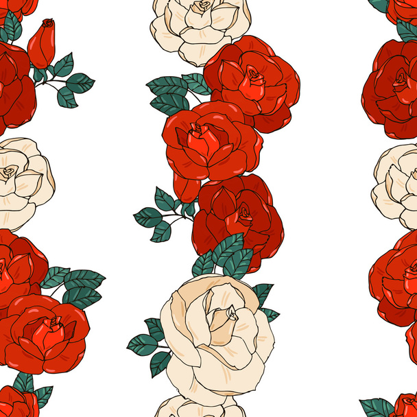 seamless pattern with roses - ベクター画像