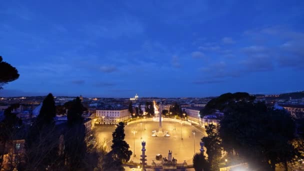 Wschód słońca nad Rzymie, Piazza del Popolo - Materiał filmowy, wideo
