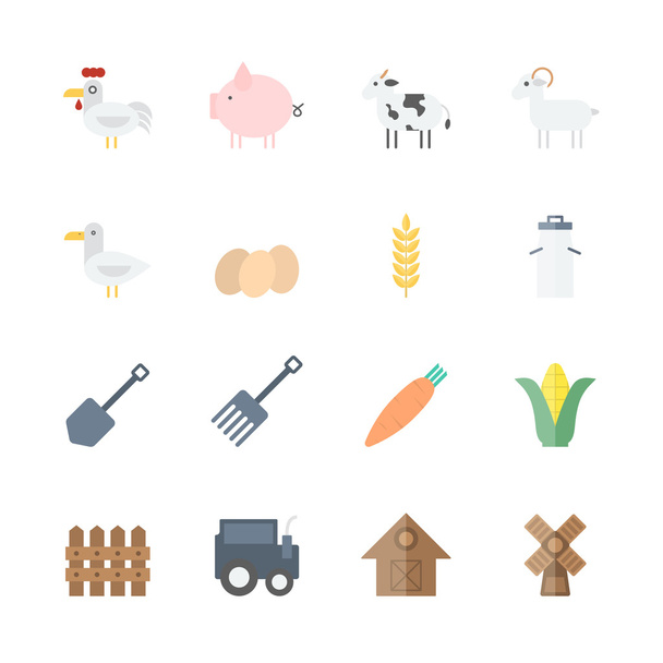 набор иконок фермы - Вектор,изображение