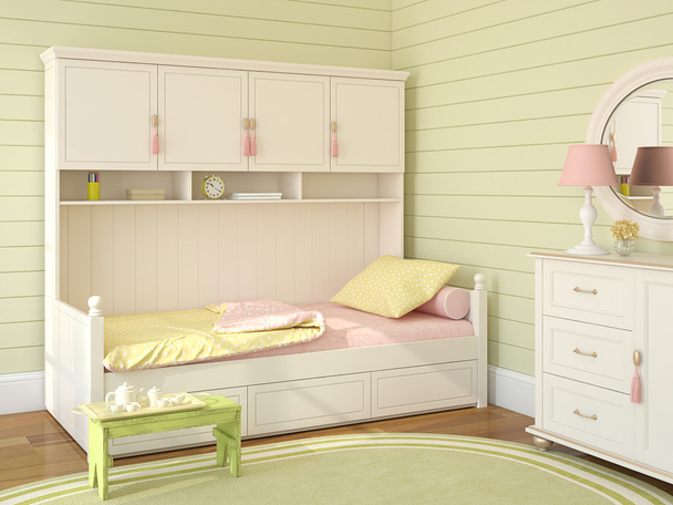 Bedroom interior for girl. - Φωτογραφία, εικόνα