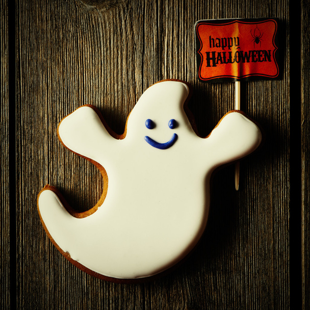 ハロウィーンの自家製のジンジャーブレッドのクッキー - 写真・画像