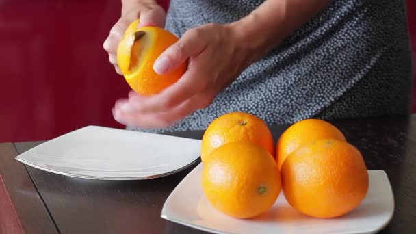 Ripe tasty orange with peel. - Footage, Video