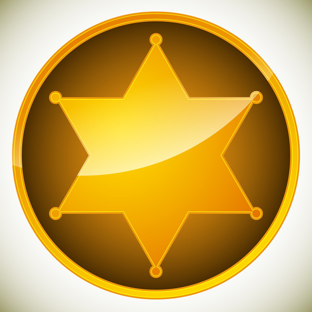 western sheriff badge, star - Vecteur, image