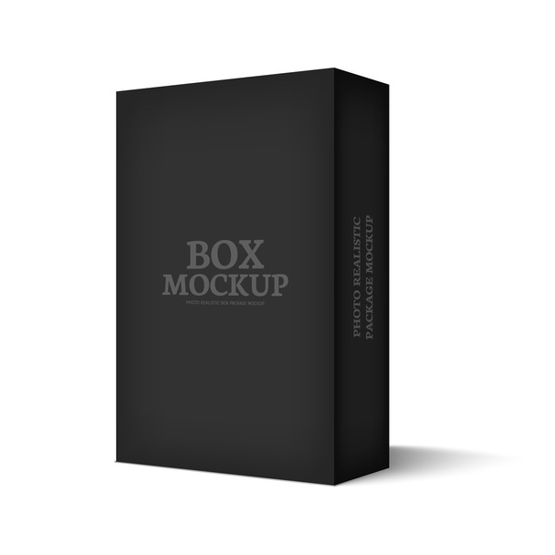 Realistic mockup black box isolated on white background. - Vector, Image