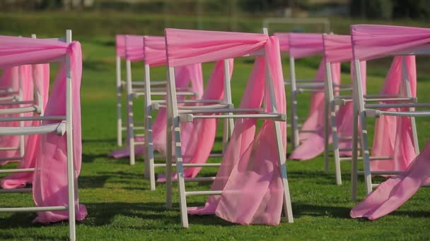 Židle dekorace pro svatbu - Záběry, video