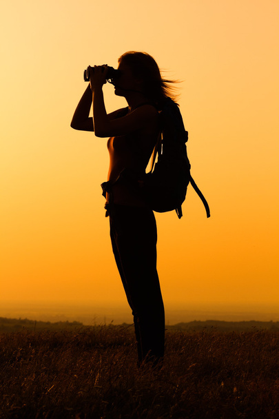 woman travelling in nature - Foto, Bild