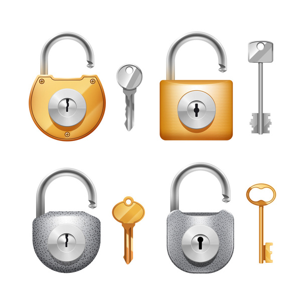 Cadeados e chaves conjunto realista
 - Vetor, Imagem