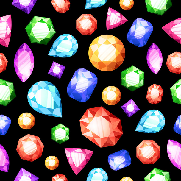 Gemstones Seamless Pattern - Vector, Image