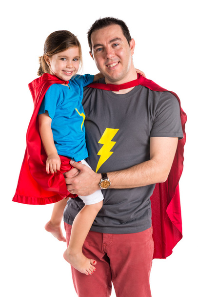 Family dressed like superhero - Фото, изображение