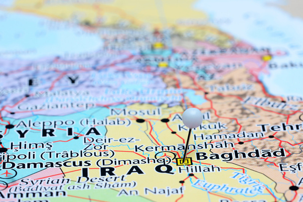 Bagdad gevestigd op een kaart van Azië - Foto, afbeelding