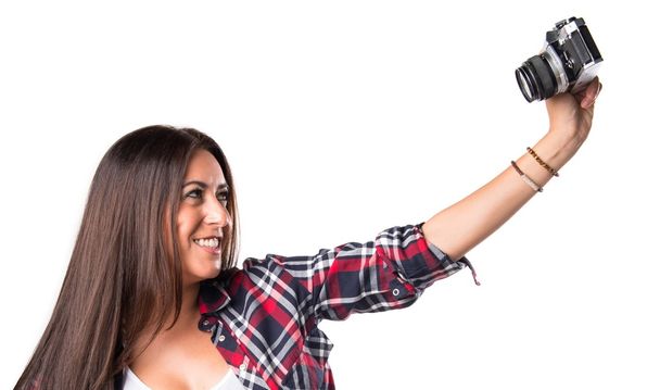 Woman doing a selfie - Zdjęcie, obraz