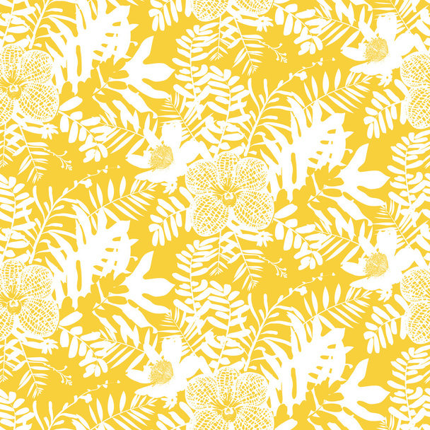 Tropical floral pattern - Wektor, obraz