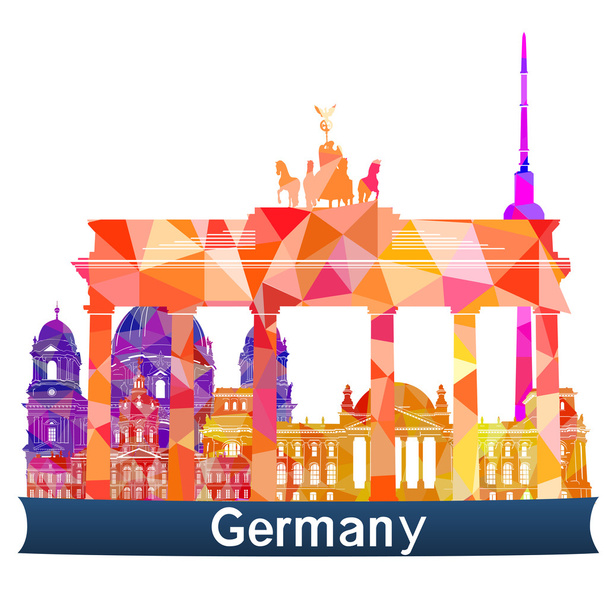 Достопримечательности Германии, векторная иллюстрация
 - Вектор,изображение