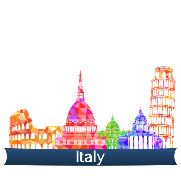 Достопримечательности Италия, векторная иллюстрация
 - Вектор,изображение