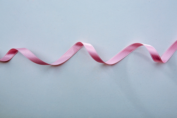 Pink ribbon isolated on white - Φωτογραφία, εικόνα
