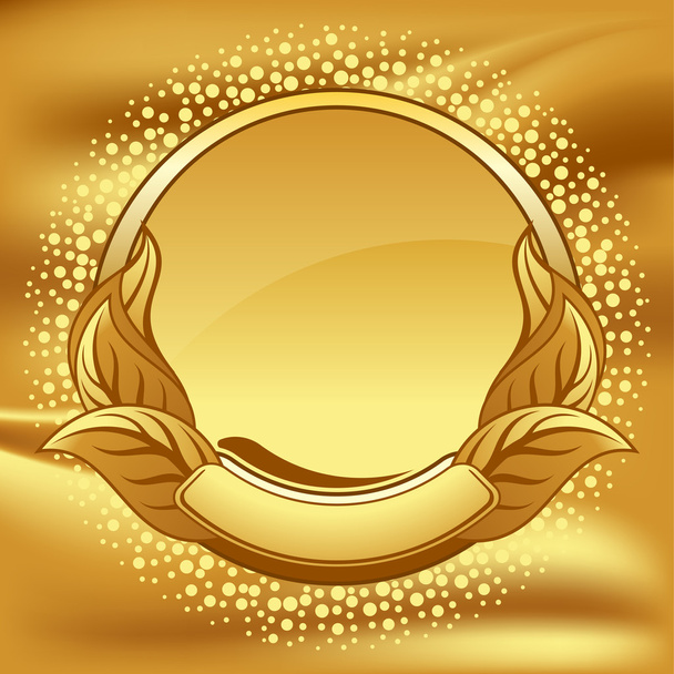 Gold frame on gold background - Вектор, зображення