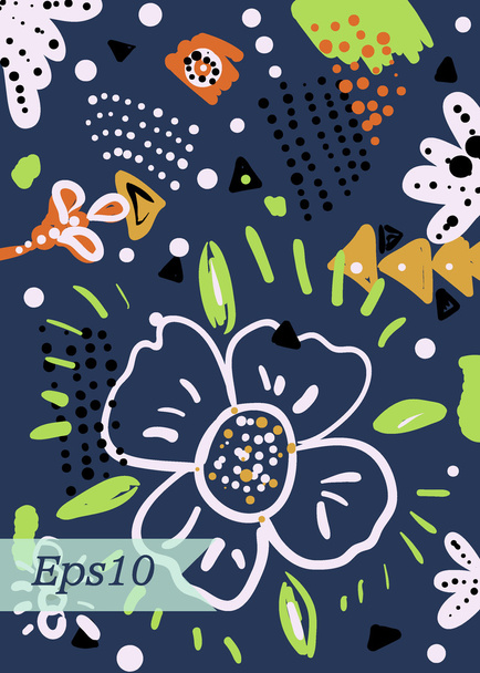 Creative abstract background with hand drawn doodle elements - ベクター画像