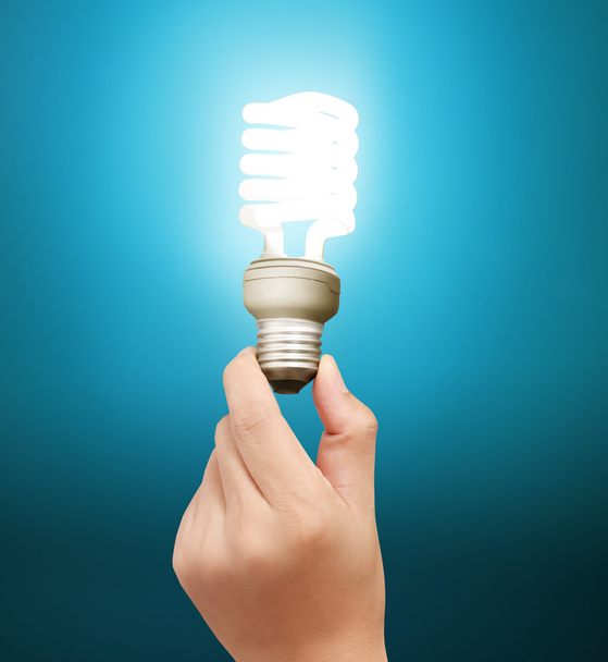 light bulb, Creative light bulb idea in the hand - Φωτογραφία, εικόνα