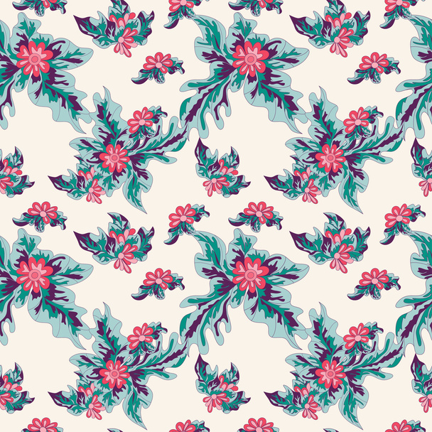 beautiful colored abstract flowers on a light background tender seamless pattern - Vetor, Imagem