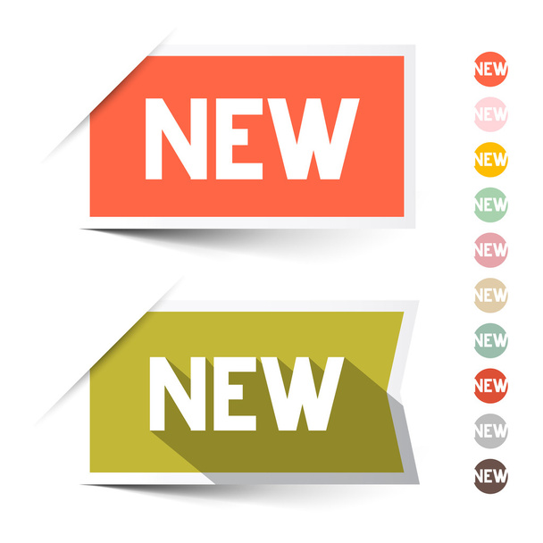Nuove etichette vettoriali di carta retrò - Set di adesivi isolati su bianco
 - Vettoriali, immagini