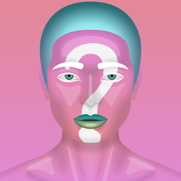 Realistic beauty Woman with pink Skin - Vector, imagen
