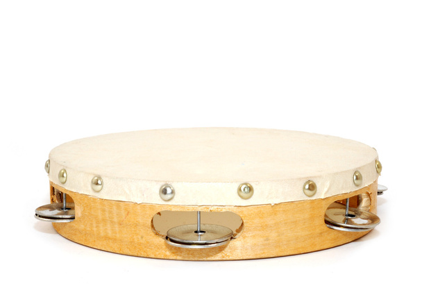 Wood and leather tambourine - Photo, Image