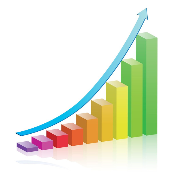 Groei & vooruitgang Bar Chart - Vector, afbeelding