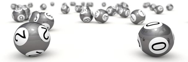 bolas de loteria com profundidade de campo. (versão de bolas cromadas
) - Foto, Imagem