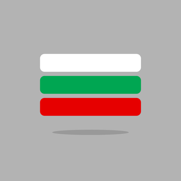 Флаг Болгарии. стилизованный болгарский флаг геометрических элементов
. - Вектор,изображение
