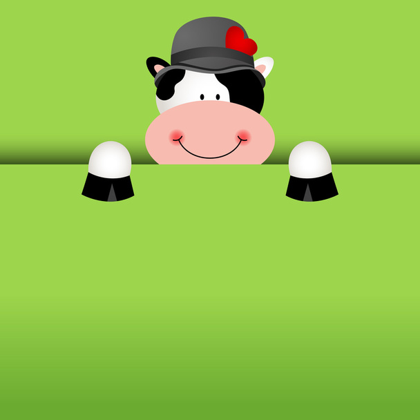 Funny cow background peeking out - Vector, Image