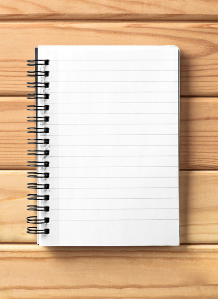 blank notebook on wooden table - Foto, Bild