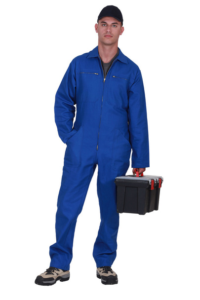 Man arriving at work with tool box - Photo, Image