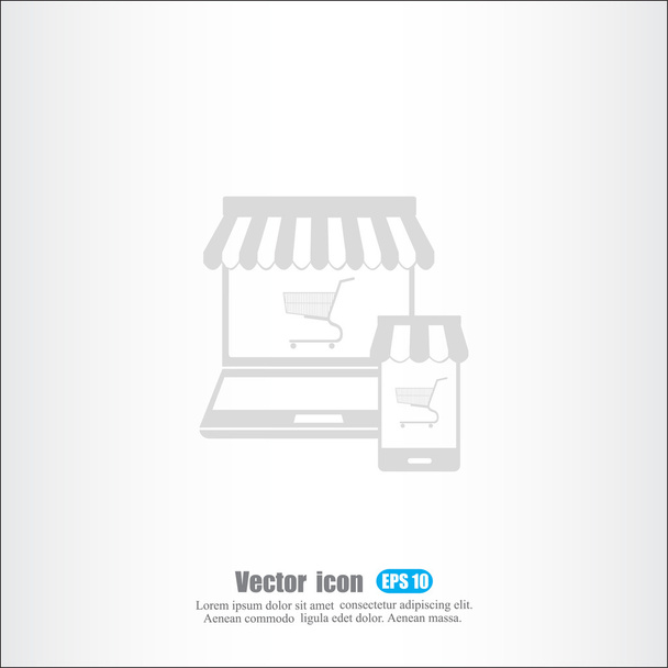 online winkel pictogram - Vector, afbeelding