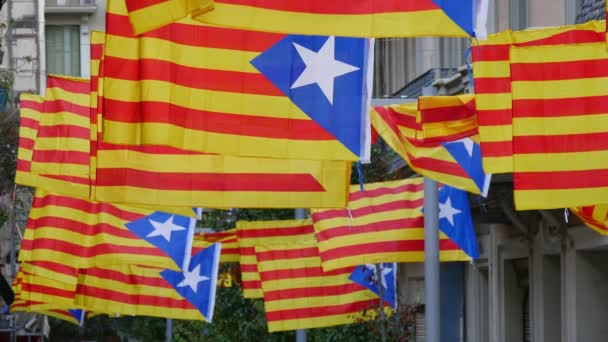 Freiheit für Katalonien Unabhängigkeit Flaggschiff - Filmmaterial, Video