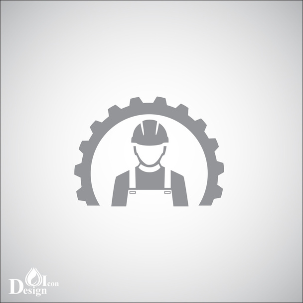 builder worker icon - Vector, Image