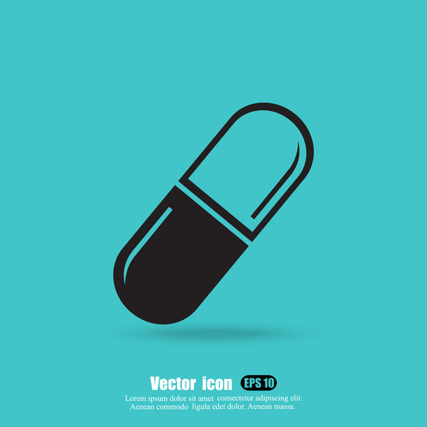 píldora, icono de medicina
 - Vector, imagen
