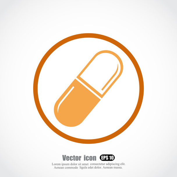 Pil, geneeskunde pictogram - Vector, afbeelding