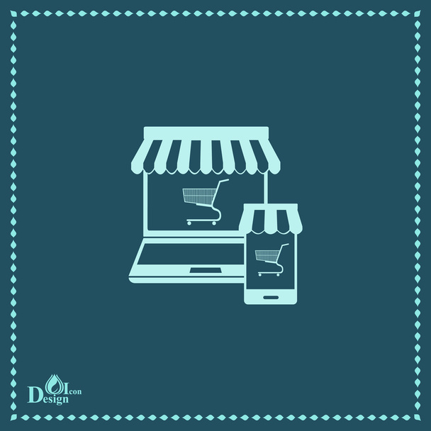 Online-Shop-Ikone - Vektor, Bild