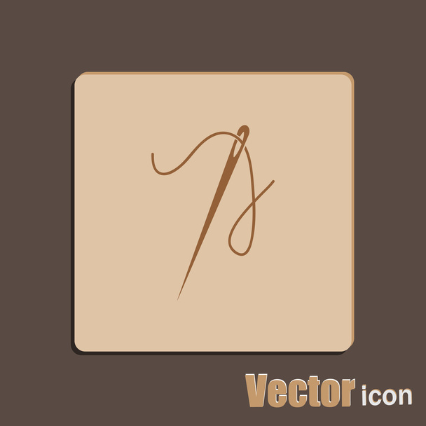 naald en draad pictogram - Vector, afbeelding