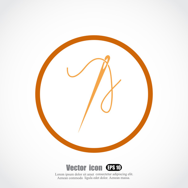 naald en draad pictogram - Vector, afbeelding