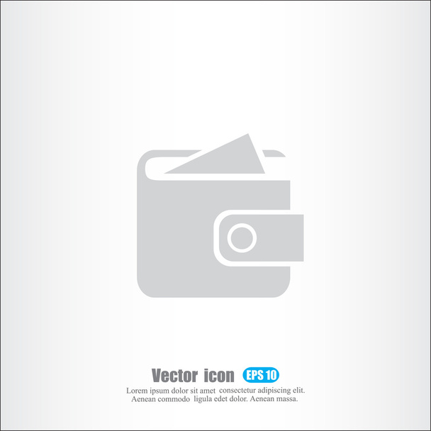 Portefeuille, geld pictogram - Vector, afbeelding