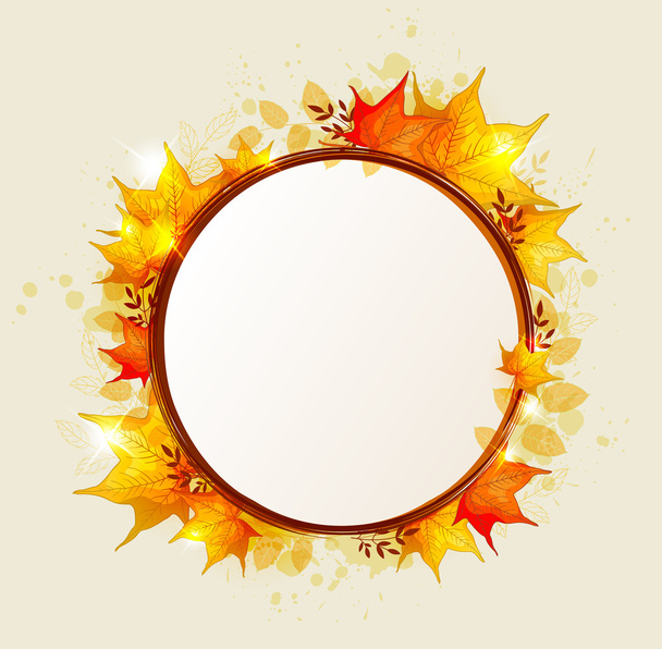 Abstract round autumn banner - Vector, Image