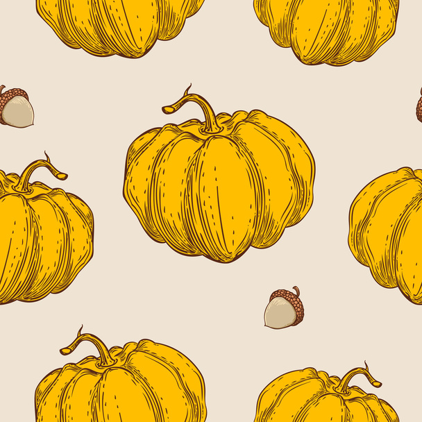 Seamless pattern with orange pumpkin - Vettoriali, immagini
