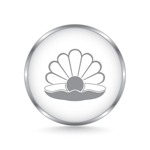 pearl in shell icon - Vector, Image