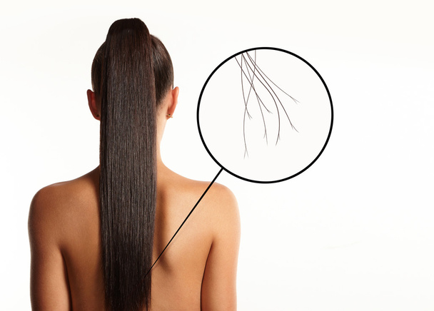 woman with split ends on hair - Photo, Image
