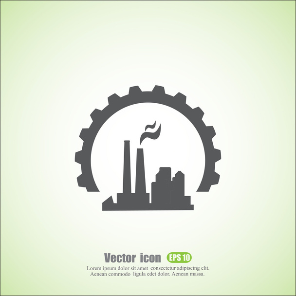 Factory, industrial icon - Vector, Image