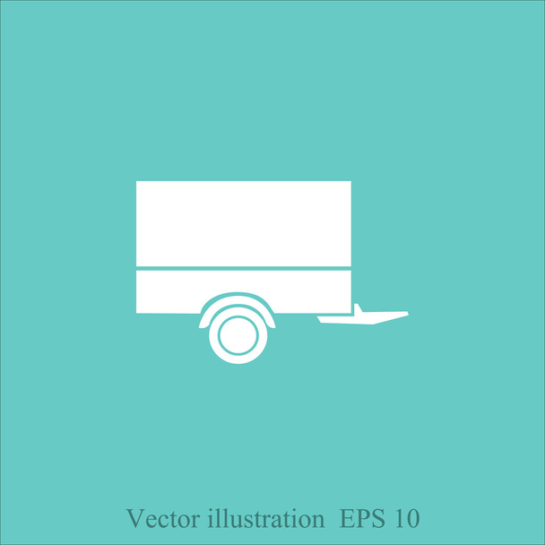 autó trailer ikon - Vektor, kép