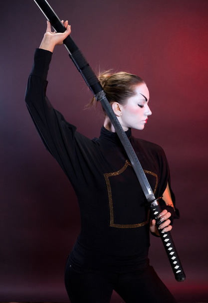 Mystic girl with sword. - Photo, Image